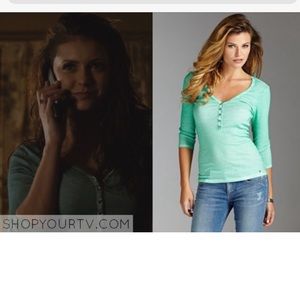Guess Perfect Henley top size medium ASO Katherine Pierce in The Vampire Diaries